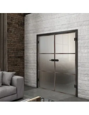 Ganzglastür Loft Rosteisen Genietet 03 Blickdicht