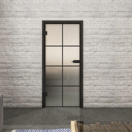 Ganzglastür Loft Schwarzlack 06 Blickdicht-modernes Zuhause