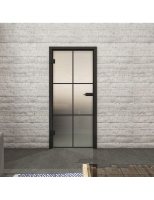 Ganzglastür Loft Schwarzlack 07 Blickdicht-modernes Zuhause