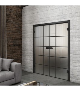 Ganzglastür Loft Schwarzlack 09 Blickdicht-modernes Zuhause