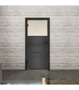 Ganzglastür Loft Schwarzeisen Genietet 15 Blickdicht