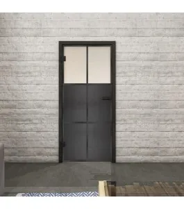 Ganzglastür Loft Schwarzeisen Genietet 19 Blickdicht