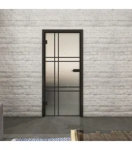 Ganzglastür Loft Schwarzlack 20 Blickdicht-modernes Zuhause