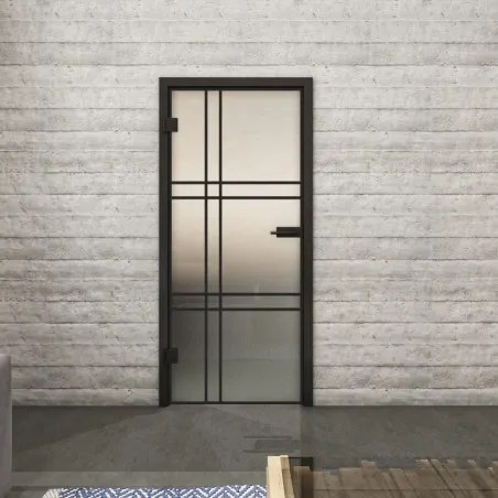 Ganzglastür Loft Schwarzlack 20 Blickdicht-modernes Zuhause