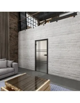 Ganzglastür Loft Schwarzlack 20 Blickdicht-modernes Zuhause