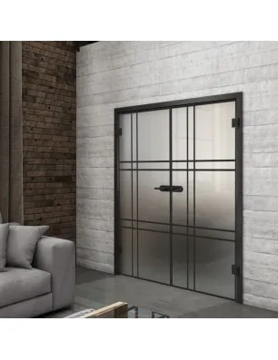 Ganzglastür Loft Schwarzlack 20 Blickdicht-modernes Zuhause