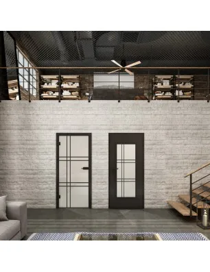 Ganzglastür Loft Schwarzlack 20 Blickdicht-modernes Zuhause