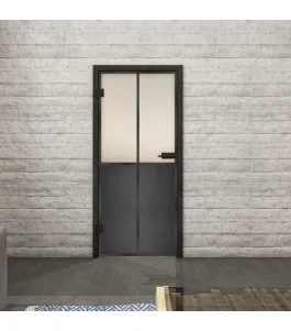 Ganzglastür Loft Schwarzeisen Genietet 20 Blickdicht