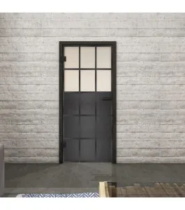 Ganzglastür Loft Schwarzeisen Genietet 21 Blickdicht