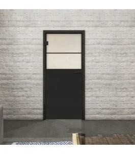 Ganzglastür Loft Schwarzlack 22 Blickdicht-modernes Zuhause