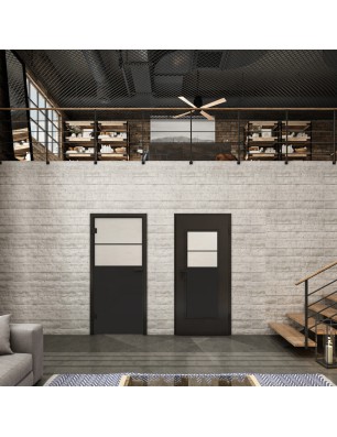 Ganzglastür Loft Schwarzlack 22 Blickdicht-modernes Zuhause