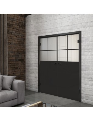 Ganzglastür Loft Schwarzlack 23 Blickdicht-modernes Zuhause