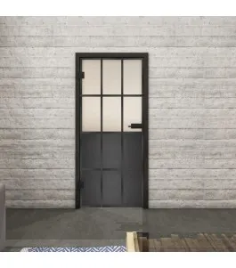 Ganzglastür Loft Schwarzeisen Genietet 22 Blickdicht