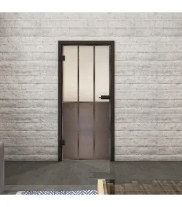 Ganzglastür Loft Rosteisen Genietet 24 Blickdicht