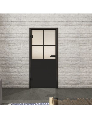 Ganzglastür Loft Schwarzlack 24 Blickdicht-modernes Zuhause
