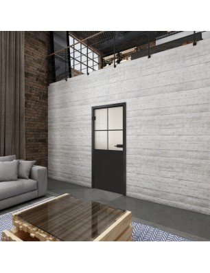 Ganzglastür Loft Schwarzlack 24 Blickdicht-modernes Zuhause