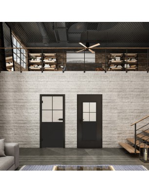 Ganzglastür Loft Schwarzlack 24 Blickdicht-modernes Zuhause