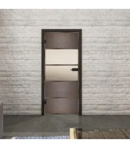 Ganzglastür Loft Rosteisen Genietet 25 Blickdicht