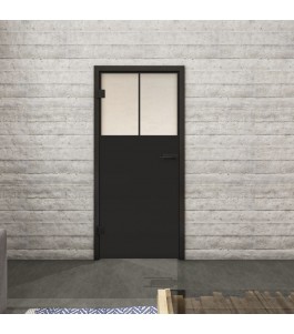 Ganzglastür Loft Schwarzlack 25 Blickdicht-modernes Zuhause