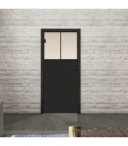 Ganzglastür Loft Schwarzlack 25 Blickdicht-modernes Zuhause