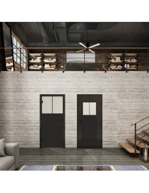 Ganzglastür Loft Schwarzlack 25 Blickdicht-modernes Zuhause