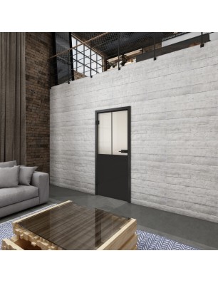 Ganzglastür Loft Schwarzlack 26 Blickdicht-modernes Zuhause