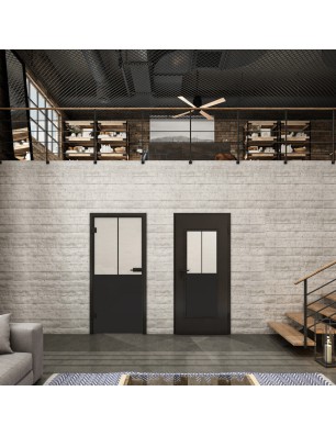 Ganzglastür Loft Schwarzlack 26 Blickdicht-modernes Zuhause