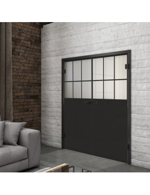 Ganzglastür Loft Schwarzlack 27 Blickdicht-modernes Zuhause
