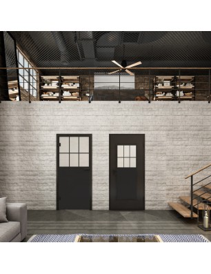 Ganzglastür Loft Schwarzlack 27 Blickdicht-modernes Zuhause