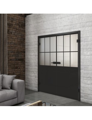 Ganzglastür Loft Schwarzlack 28 Blickdicht-modernes Zuhause