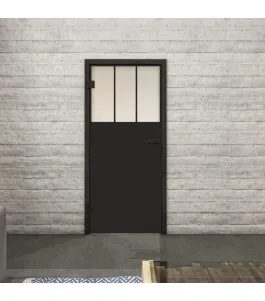 Ganzglastür Loft Schwarzlack 29 Blickdicht-modernes Zuhause