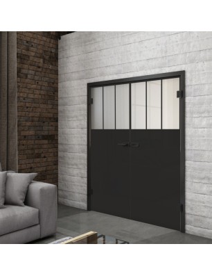 Ganzglastür Loft Schwarzlack 29 Blickdicht-modernes Zuhause