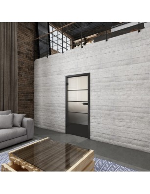 Ganzglastür Loft Schwarzlack 31 Blickdicht-modernes Zuhause