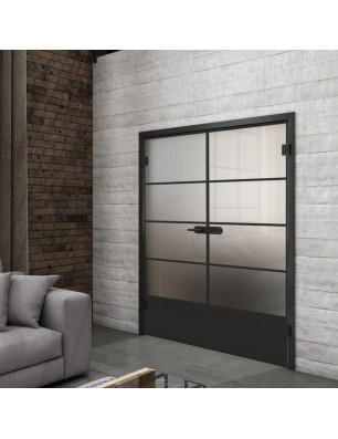Ganzglastür Loft Schwarzlack 31 Blickdicht-modernes Zuhause