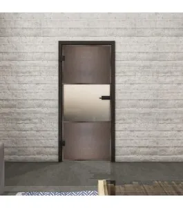 Ganzglastür Loft Rosteisen Genietet 27 Blickdicht