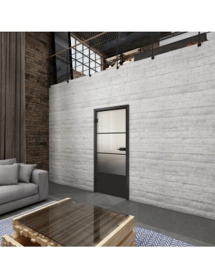 Ganzglastür Loft Schwarzlack 32 Blickdicht-modernes Zuhause