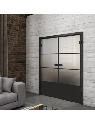 Ganzglastür Loft Schwarzlack 32 Blickdicht-modernes Zuhause