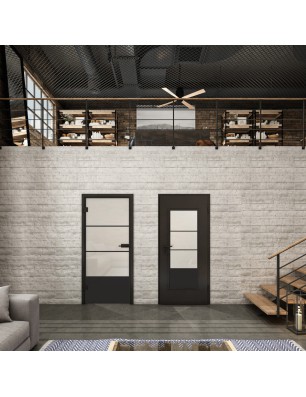 Ganzglastür Loft Schwarzlack 32 Blickdicht-modernes Zuhause