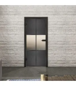 Ganzglastür Loft Schwarzeisen Genietet 30 Blickdicht