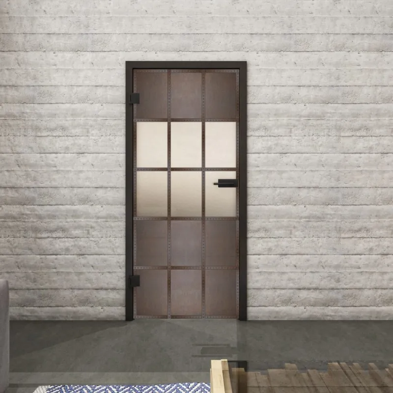 Ganzglastür Loft Rosteisen Genietet 31 Blickdicht