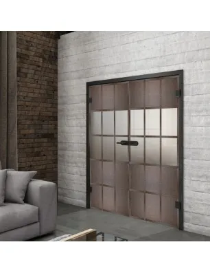 Ganzglastür Loft Rosteisen Genietet 31 Blickdicht