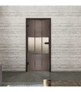 Ganzglastür Loft Rosteisen Genietet 33 Blickdicht