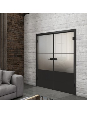 Ganzglastür Loft Schwarzlack 33 Blickdicht-modernes Zuhause