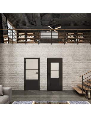 Ganzglastür Loft Schwarzlack 33 Blickdicht-modernes Zuhause