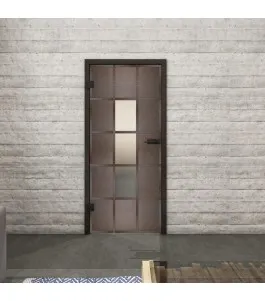 Ganzglastür Loft Rosteisen Genietet 34 Blickdicht