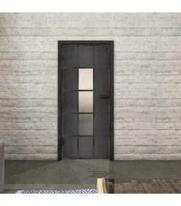 Ganzglastür Loft Schwarzeisen Genietet 34 Blickdicht