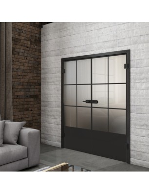 Ganzglastür Loft Schwarzlack 35 Blickdicht-modernes Zuhause
