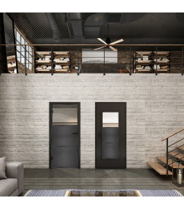 Lichtausschnitt Loft Schwarzeisen Genietet 15 Auf Klarglas