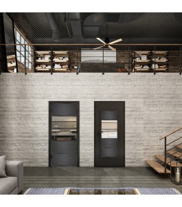 Lichtausschnitt Loft Schwarzeisen Genietet 25 Auf Klarglas