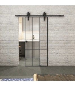 Glasschiebetür BARN-LINE Loft Schwarzlack 11 Auf Klarglas